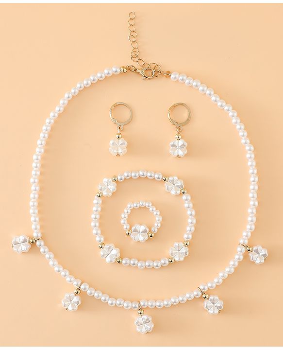 Babyhug Free Size Jewellery Set for Girls - Off White