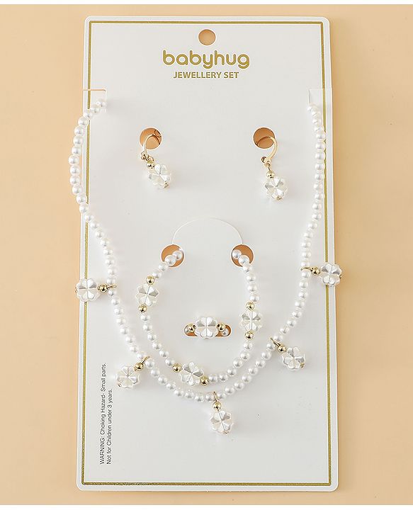 Babyhug Free Size Jewellery Set for Girls - Off White