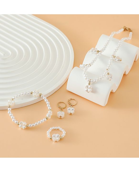 Babyhug Free Size Jewellery Set for Girls - Off White
