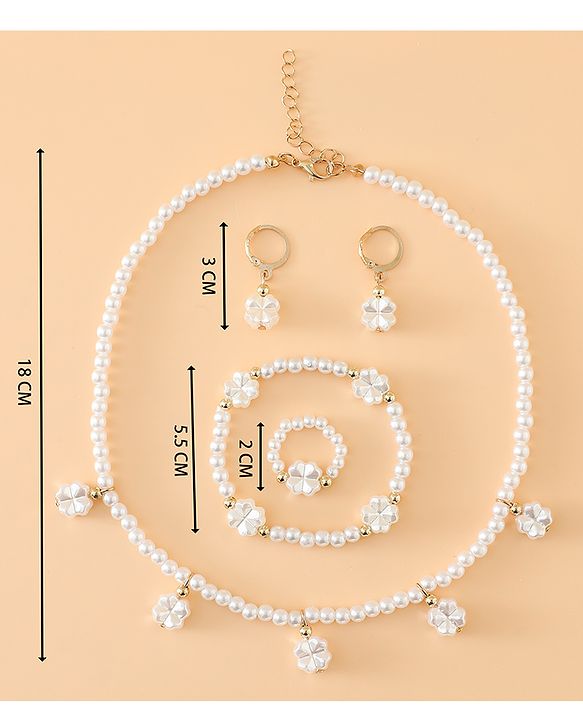 Babyhug Free Size Jewellery Set for Girls - Off White