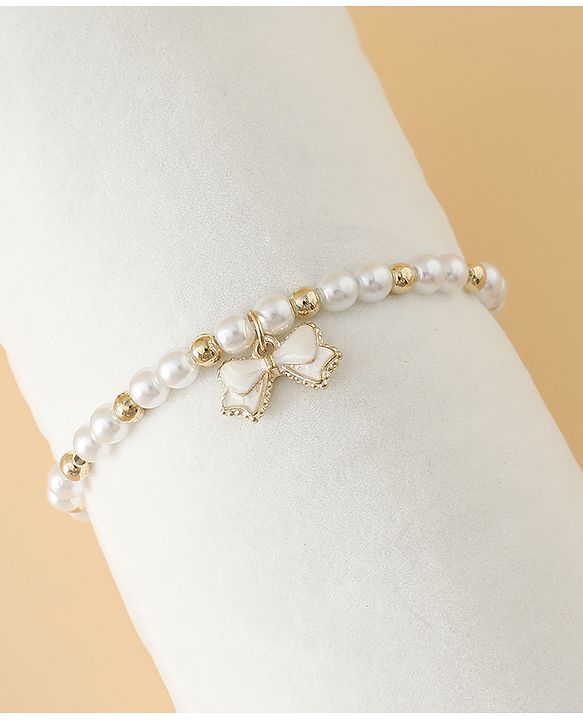 Pine Kids Free Size Beaded Jewellery Set - Off White