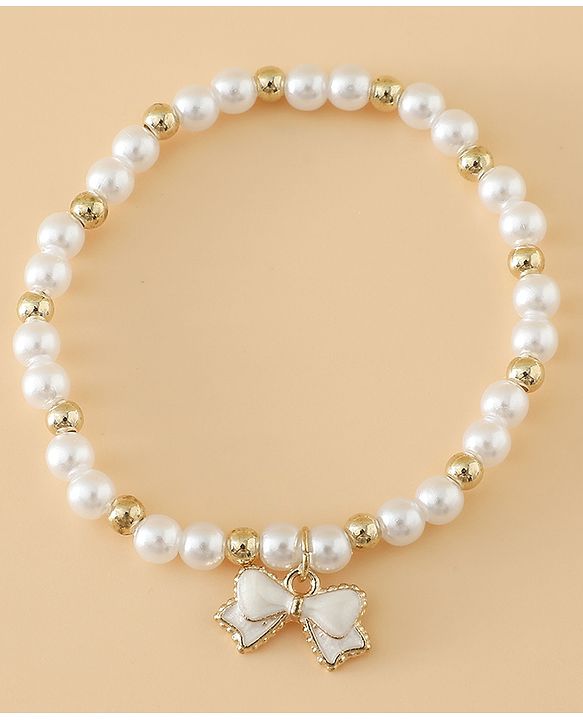 Pine Kids Free Size Beaded Jewellery Set - Off White