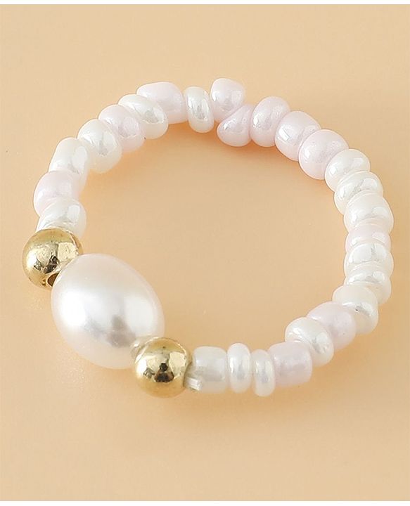 Pine Kids Free Size Beaded Jewellery Set - Off White