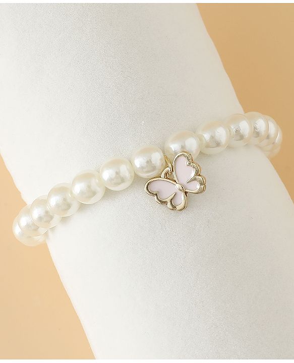 Pine Kids Free Size Beaded Jewellery Set - Off White