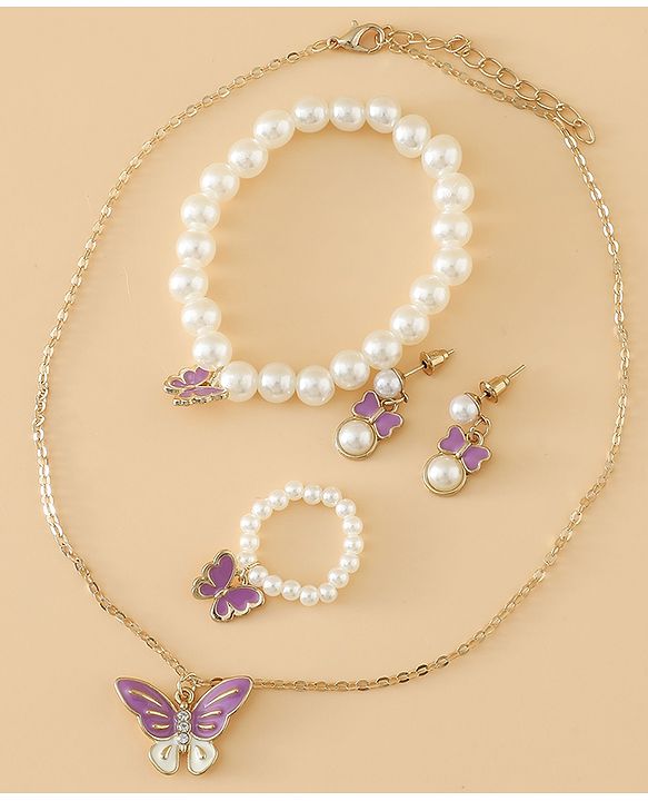Pine Kids Free Size Jewellery Set - Purple