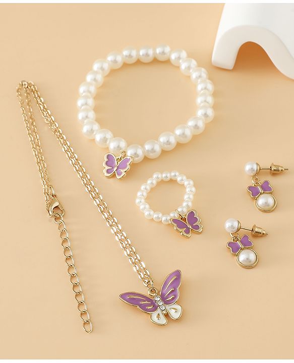 Pine Kids Free Size Jewellery Set - Purple
