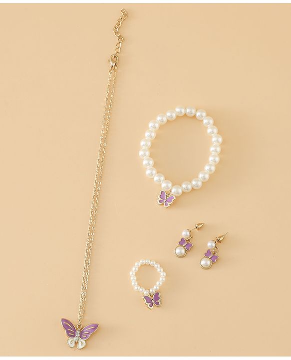Pine Kids Free Size Jewellery Set - Purple