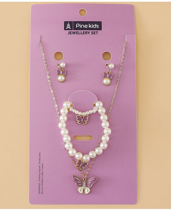 Pine Kids Free Size Jewellery Set - Purple