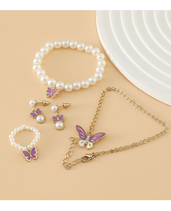 Pine Kids Free Size Jewellery Set - Purple
