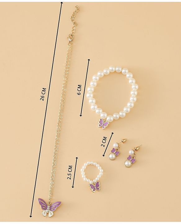 Pine Kids Free Size Jewellery Set - Purple