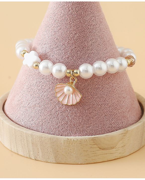 Pine Kids Free Size Bracelets & Bangles Set for Girls - White