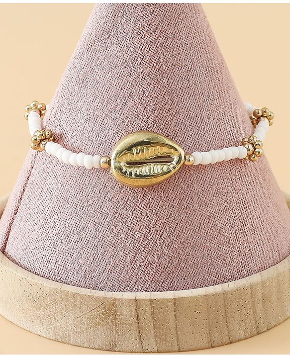 Pine Kids Free Size Bracelets & Bangles Set for Girls - Golden & White