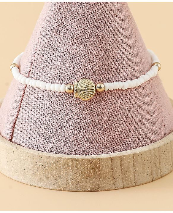 Pine Kids Free Size Bracelets & Bangles Set for Girls - Golden & White