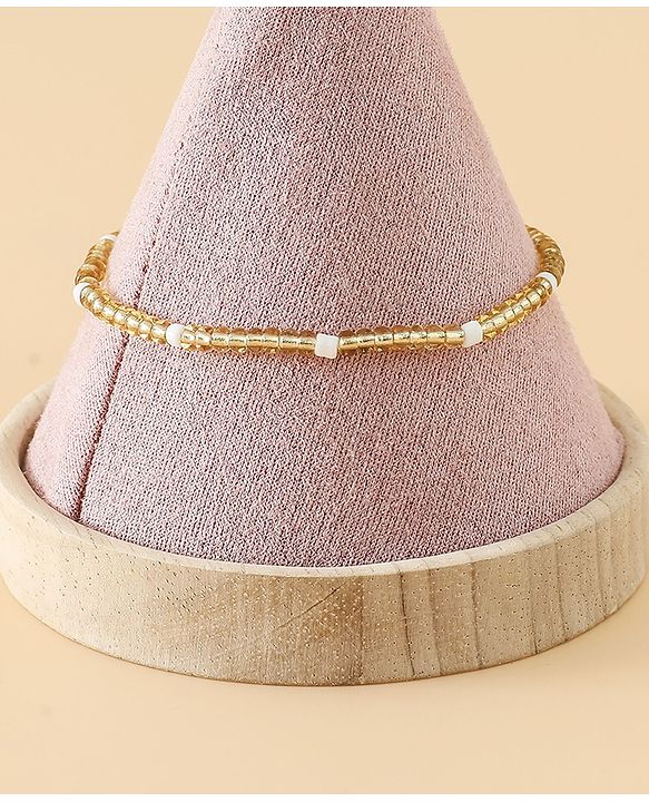 Pine Kids Free Size Bracelets & Bangles Set for Girls - Golden & White