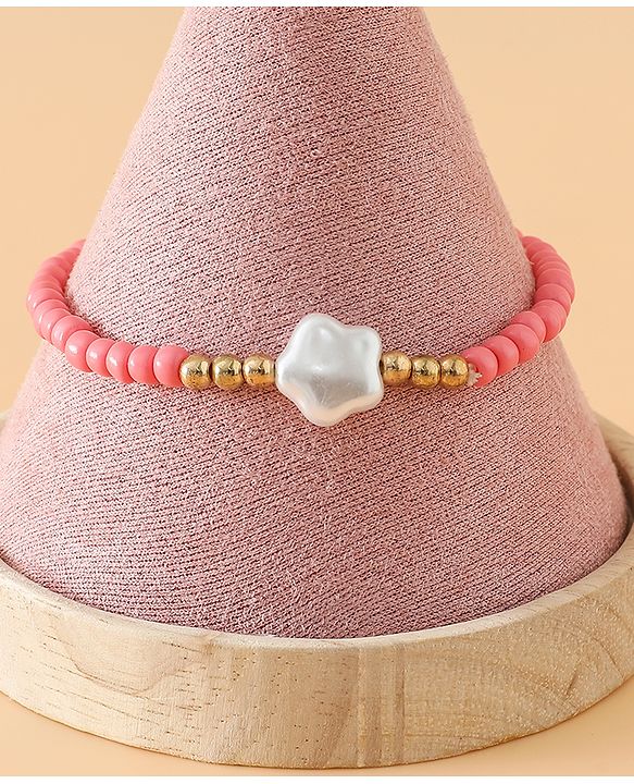 Babyhug Free Size Bracelets & Bangles Set for Girls - Pink & White