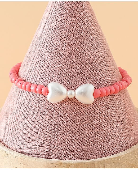 Babyhug Free Size Bracelets & Bangles Set for Girls - Pink & White