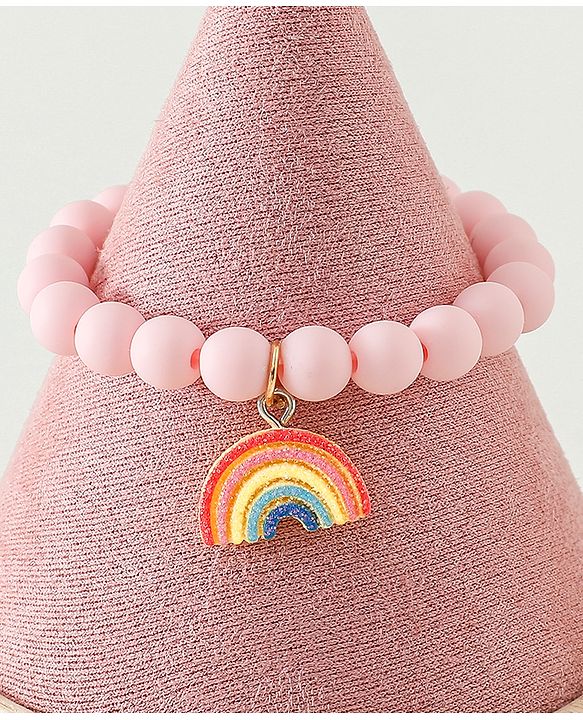 Babyhug Free Size Bracelets & Bangles Set for Girls - Light Pink, White & Dark pink