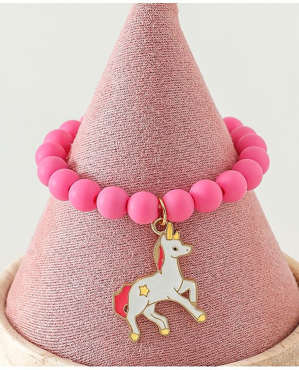 Babyhug Free Size Bracelets & Bangles Set for Girls - Light Pink, White & Dark pink