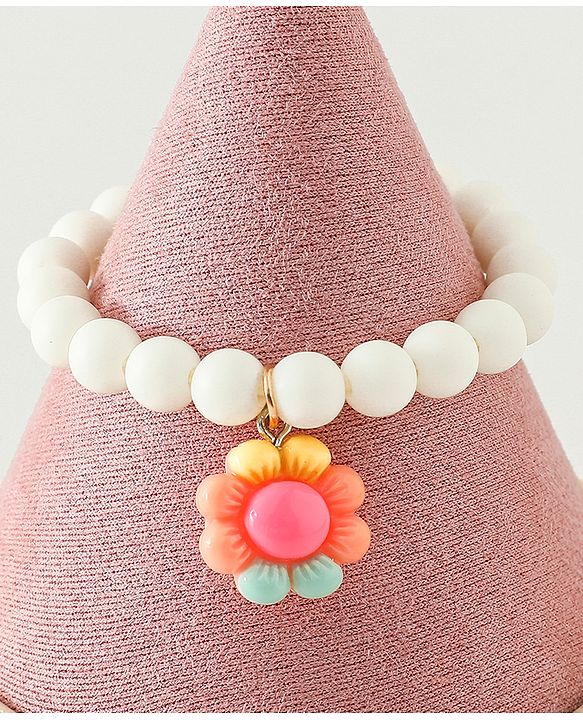 Babyhug Free Size Bracelets & Bangles Set for Girls - Light Pink, White & Dark pink