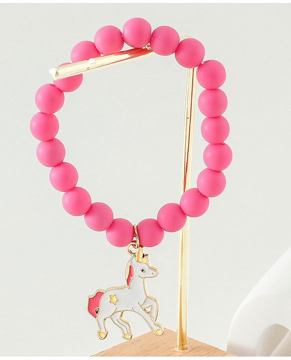 Babyhug Free Size Bracelets & Bangles Set for Girls - Light Pink, White & Dark pink