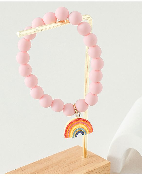 Babyhug Free Size Bracelets & Bangles Set for Girls - Light Pink, White & Dark pink