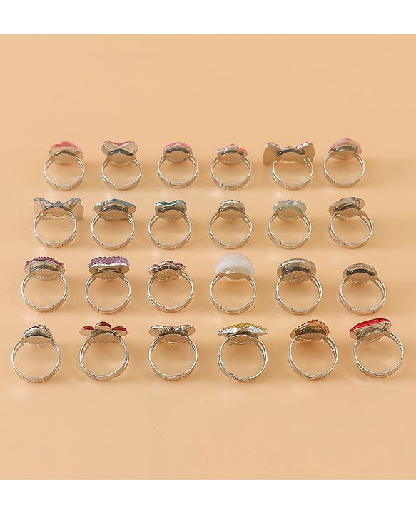 Babyhug Free Size Finger Ring Set for Girls - Red