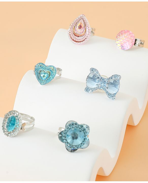 Babyhug Free Size Finger Ring Set for Girls - Red
