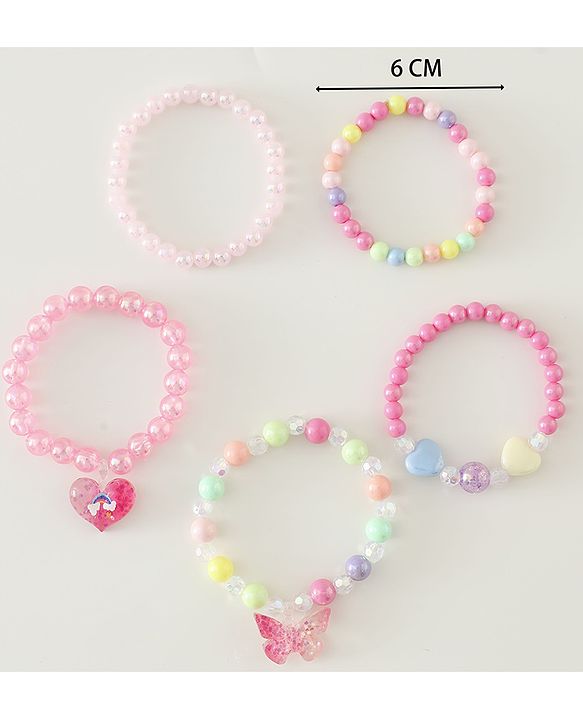 Pine Kids Free Size Bracelets & Bangles Set for Girls - Pink