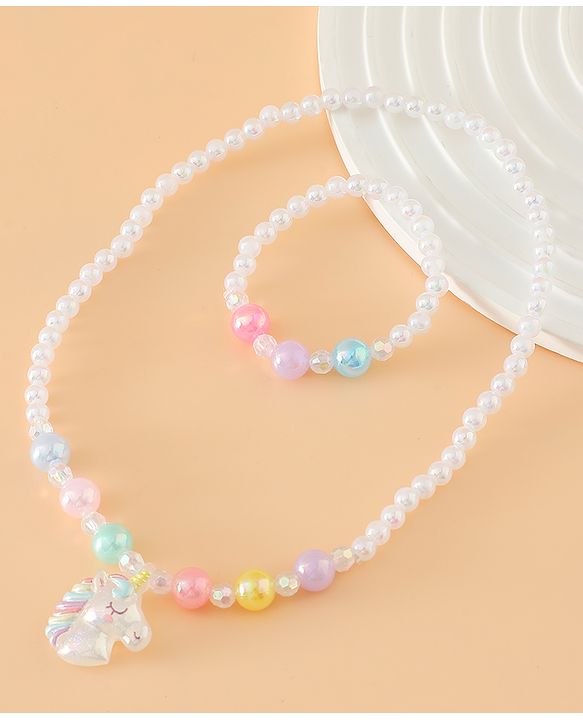 Babyhug Free Size Jewellery Set for Girls - White