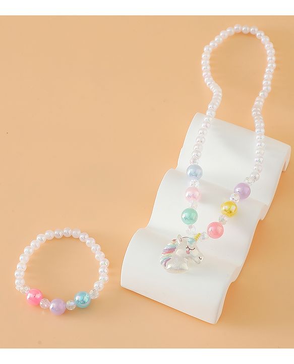 Babyhug Free Size Jewellery Set for Girls - White