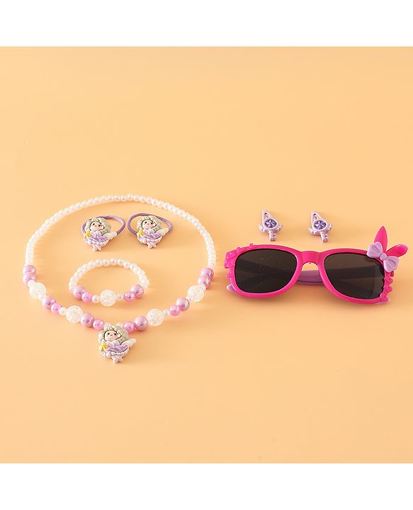 Babyhug Free Size Jewellery Set for Girls - Dark Pink