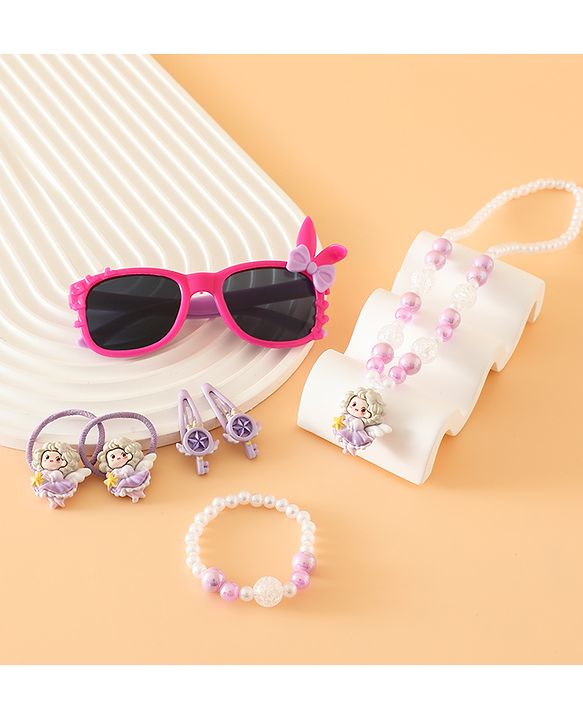 Babyhug Free Size Jewellery Set for Girls - Dark Pink