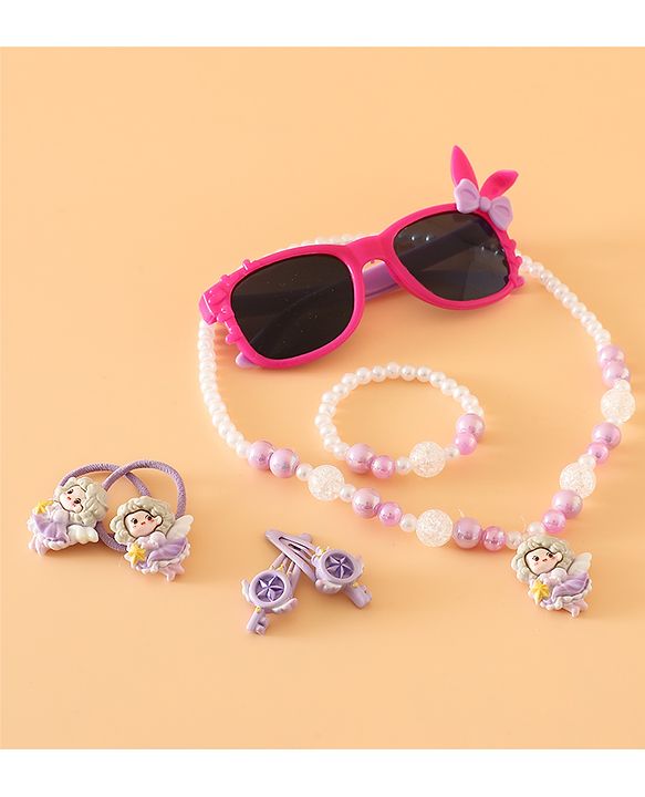 Babyhug Free Size Jewellery Set for Girls - Dark Pink