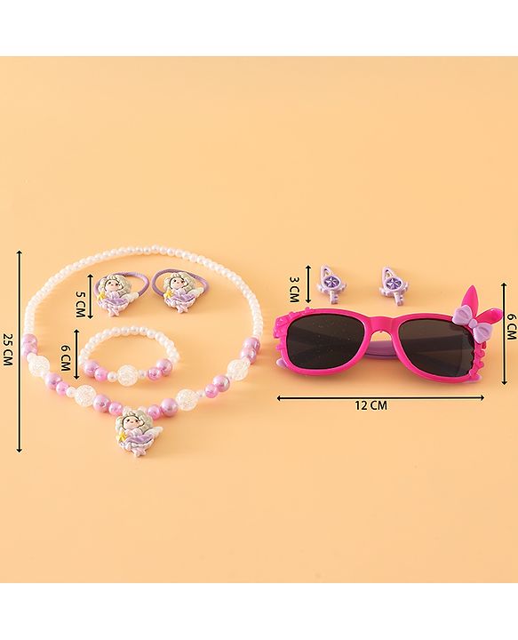 Babyhug Free Size Jewellery Set for Girls - Dark Pink