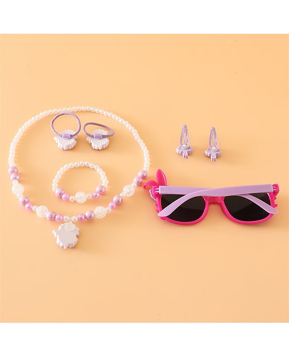 Babyhug Free Size Jewellery Set for Girls - Dark Pink