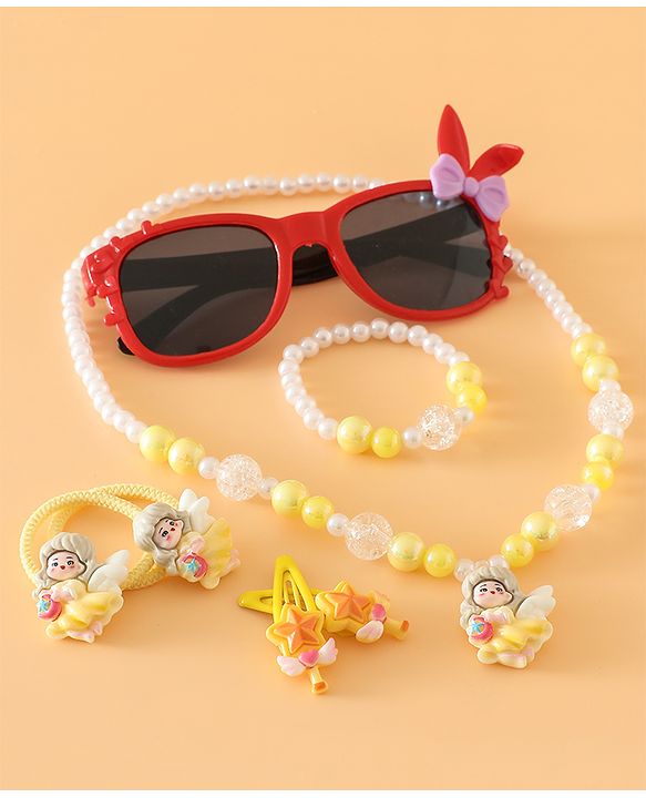 Babyhug Free Size Jewellery Set for Girls - Red