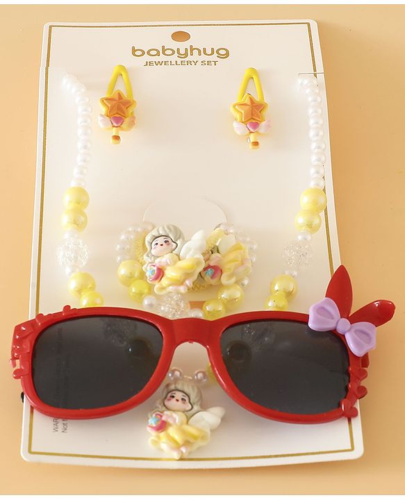 Babyhug Free Size Jewellery Set for Girls - Red