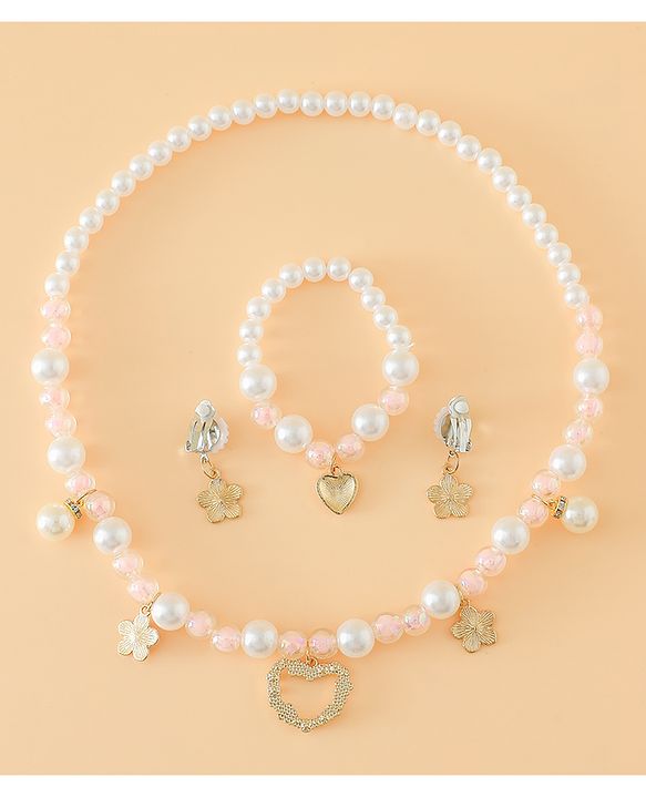 Pine Kids Free Size Jewellery Set for Girls - Pink