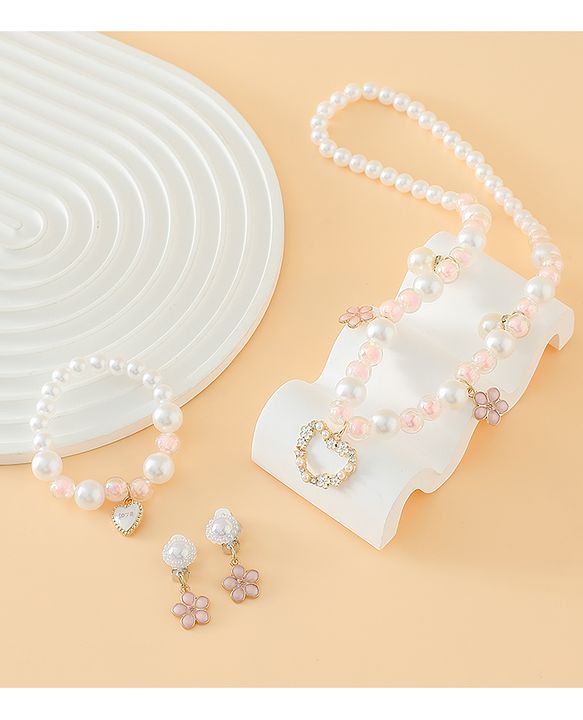 Pine Kids Free Size Jewellery Set for Girls - Pink