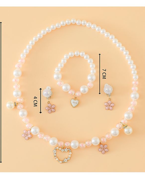 Pine Kids Free Size Jewellery Set for Girls - Pink