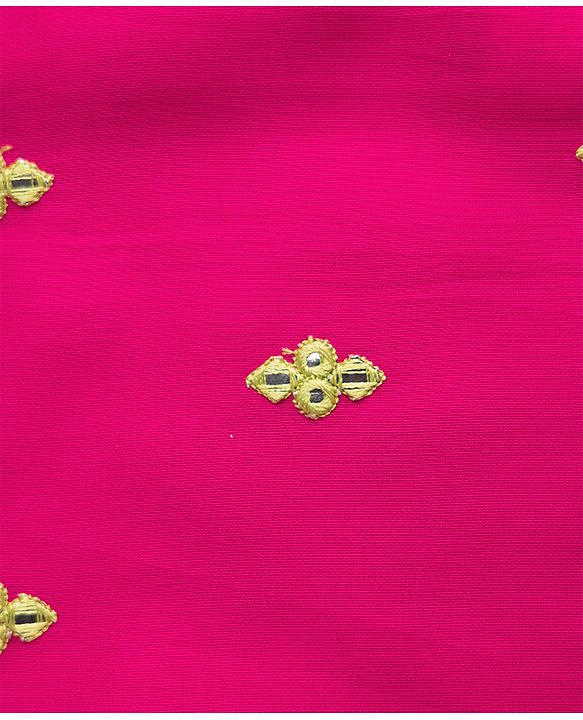Pine Kids Woven Sleeveless Kurti & Gharara Set With Embroidery & Dupatta - Dark Pink