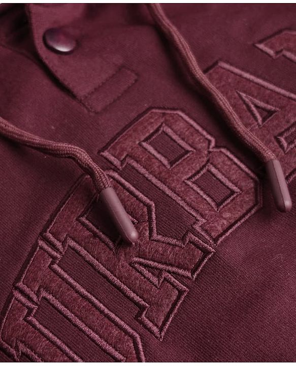 Pine Kids Cotton Mix Knit Sweatshirt with Full Sleeves and Urban Embroidery in Wine