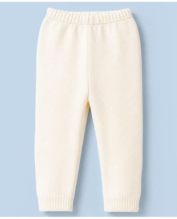 Babyhug Knit Full Sleeves Sweater Set with Heart Design - White & Lavender