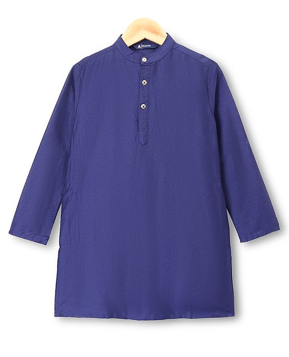 Pine Kids Woven Full Sleeves Kurta Pyjama Set with Jacket Full Length and Floral Pattern Print in Purple