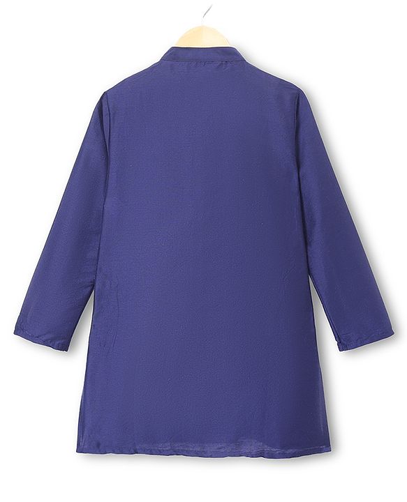 Pine Kids Woven Full Sleeves Kurta Pyjama Set with Jacket Full Length and Floral Pattern Print in Purple