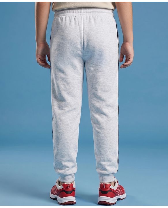 Pine Active Cotton Knit Full Length Solid Coloured Performer Printed Track Pant - Grey