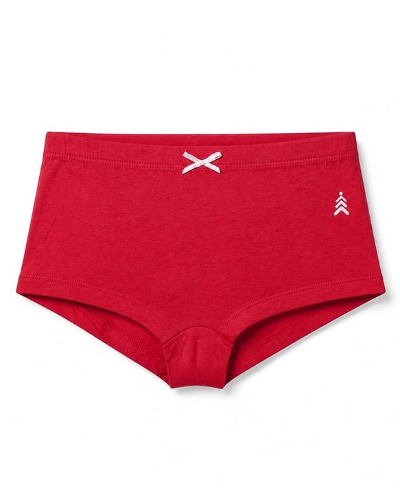 Pine Kids Cotton Mix Knit Bloomers Set With Bow Applique Pack of 3 - Red, Black & Pink