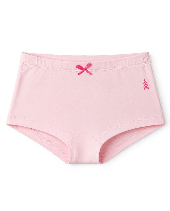 Pine Kids Cotton Mix Knit Bloomers Set With Bow Applique Pack of 3 - Red, Black & Pink