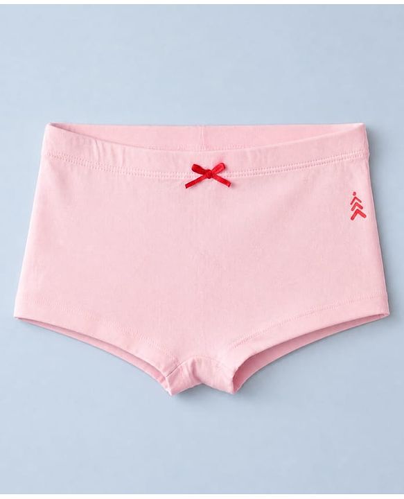Pine Kids Cotton Mix Knit Bloomers Set With Bow Applique Pack of 3 - Red, White & Pink