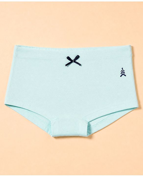 Pine Kids Cotton Elastane Knit Bloomers With Bow Applique Pack of 3 - Lavender & Light Blue